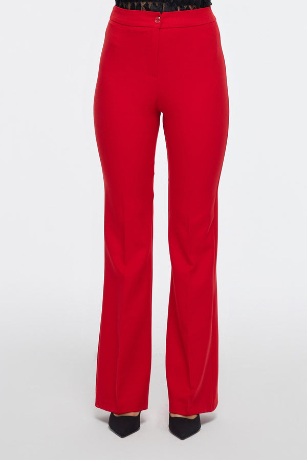Semperiba Cep Detaylı Kırmızı Pantolonlu Takım