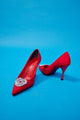 Semperiba Taşlı Stiletto Kırmızı Topuklu Ayakkabı